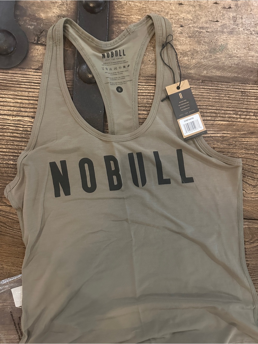 NOBULL Olive Green Racerback Tank with Bold Logo